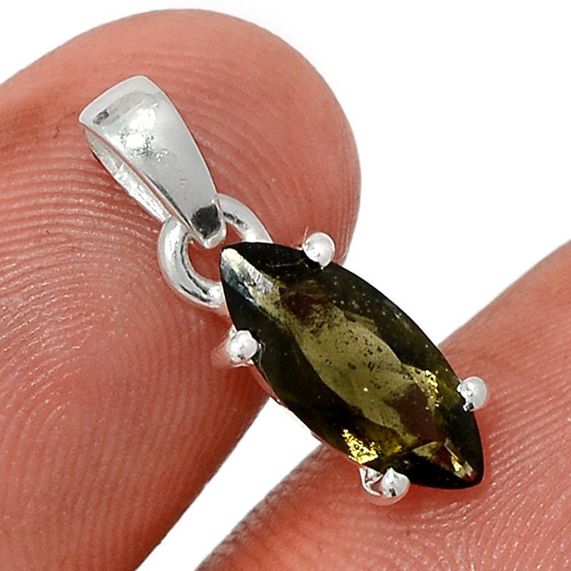 0.7" Claw - Moldavite Faceted Pendants - MDFP185