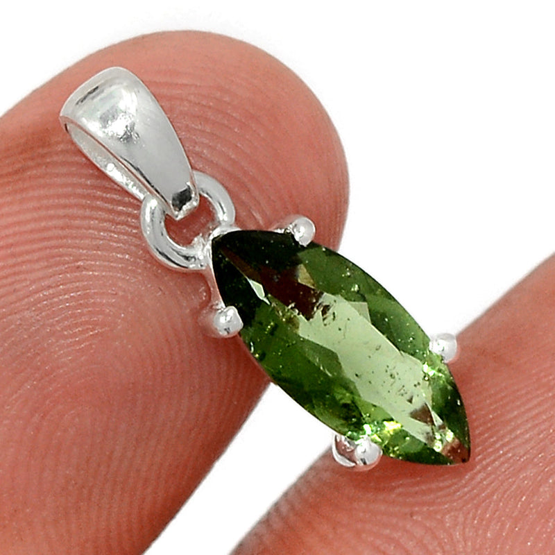 0.8" Claw - Moldavite Faceted Pendants - MDFP186