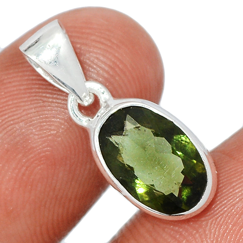 0.8" Moldavite Faceted Pendants - MDFP223