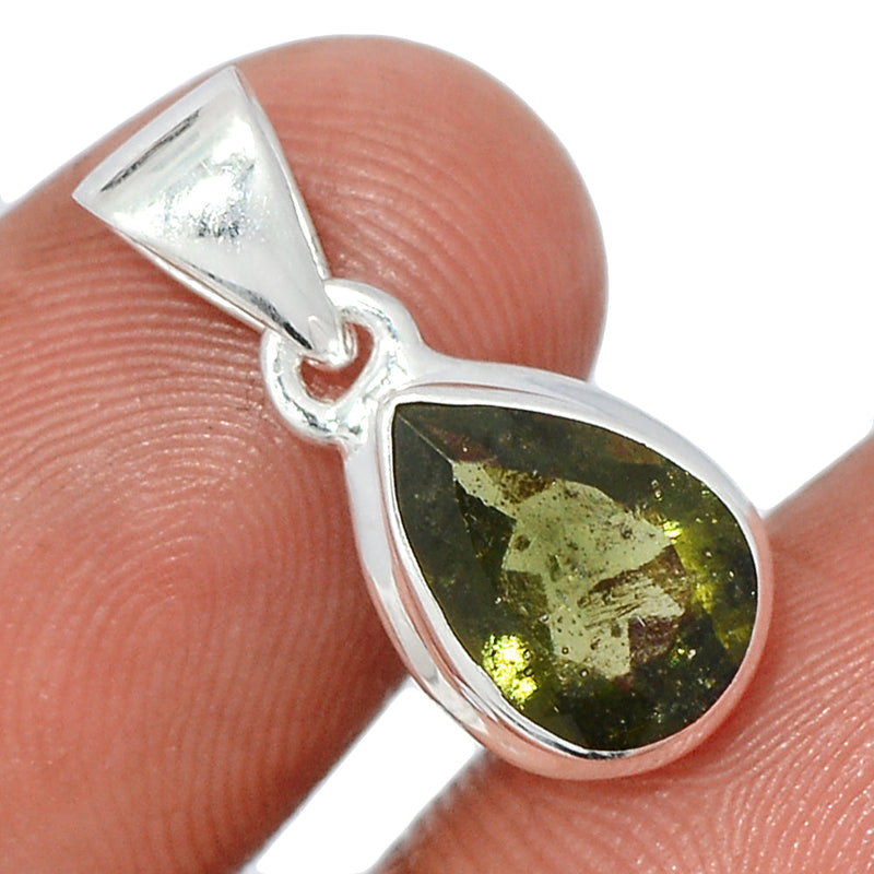 0.8" Moldavite Faceted Pendants - MDFP225