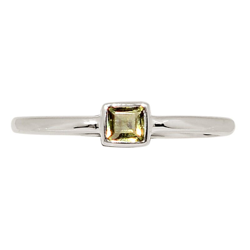 Moldavite Faceted Ring - MDFR123