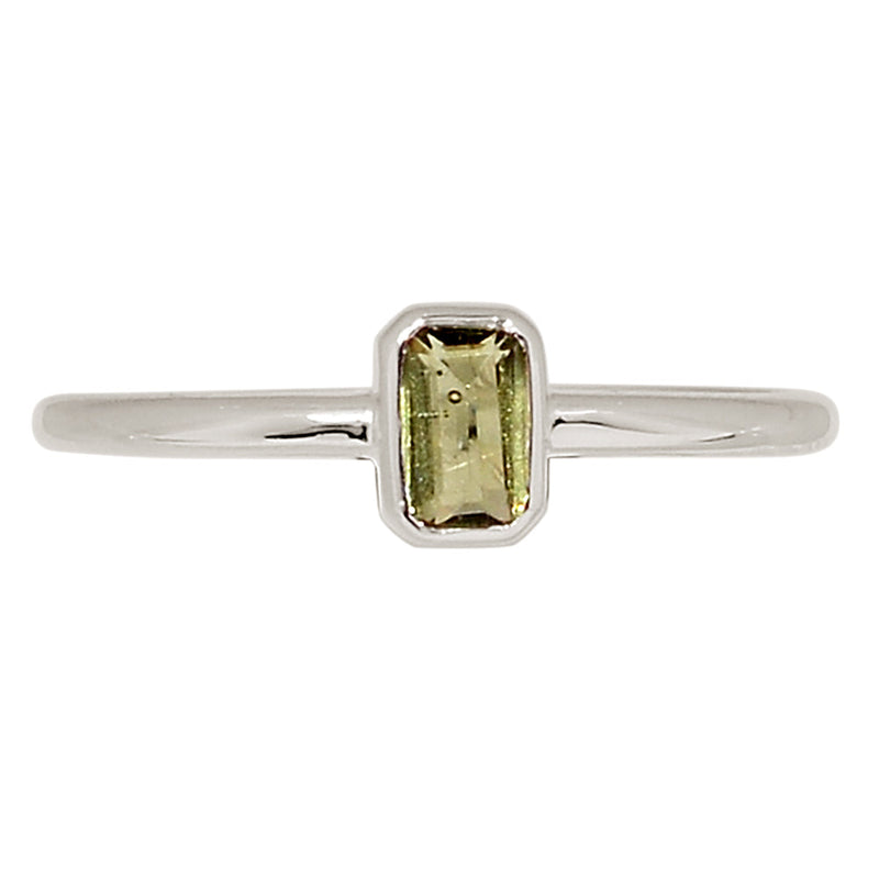 Moldavite Faceted Ring - MDFR158