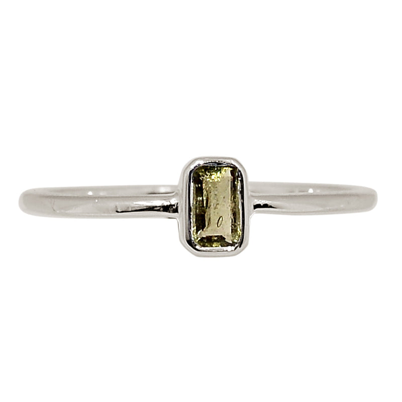 Moldavite Faceted Ring - MDFR165