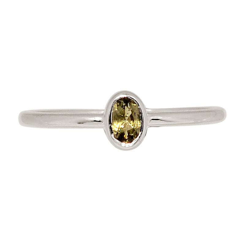 Moldavite Faceted Ring - MDFR190