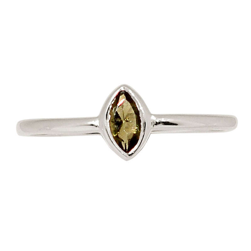 Moldavite Faceted Ring - MDFR207