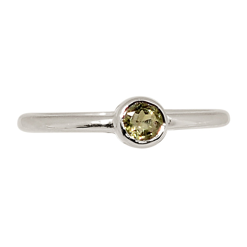 Moldavite Faceted Ring - MDFR217