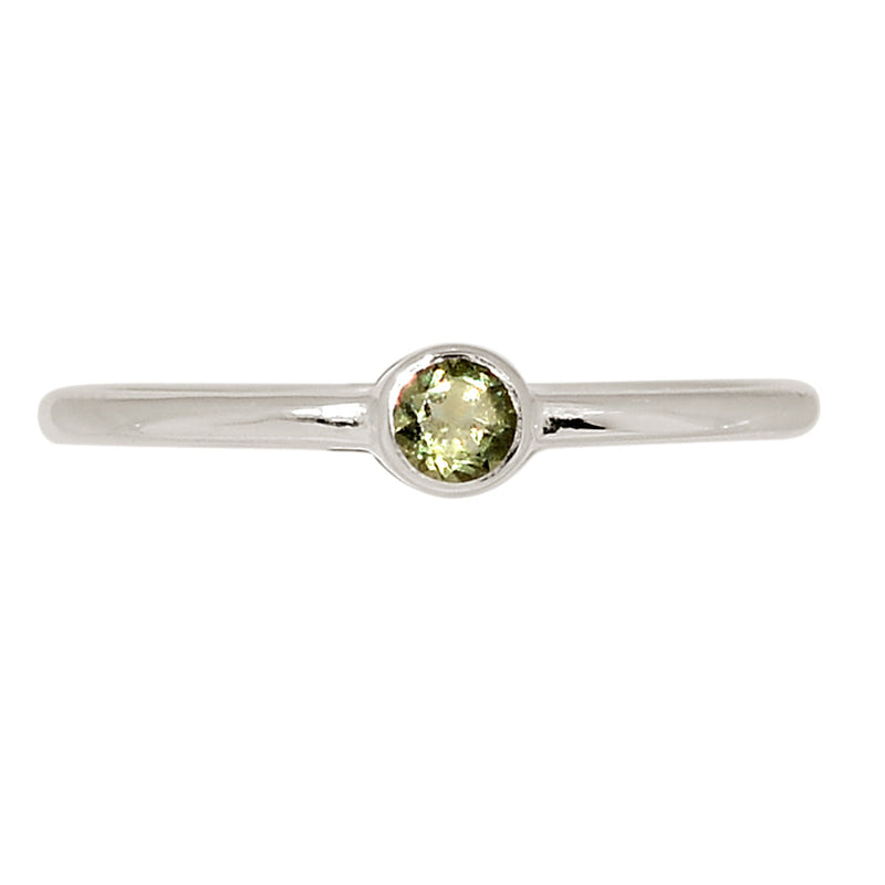 Moldavite Faceted Ring - MDFR225