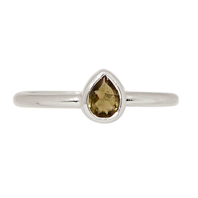 Moldavite Faceted Ring - MDFR295