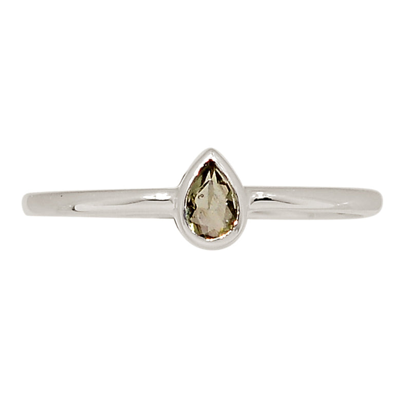 Moldavite Faceted Ring - MDFR306