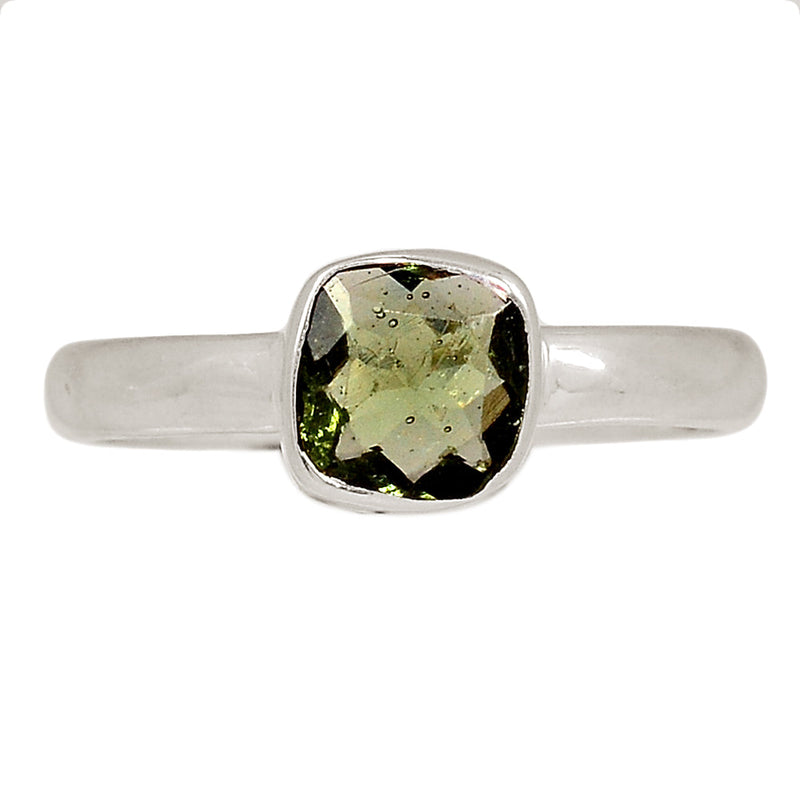 Moldavite Faceted Ring - MDFR30