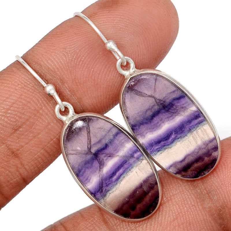 1.6" Lip Setting - Rainbow Fluorite Earrings - MFCE230