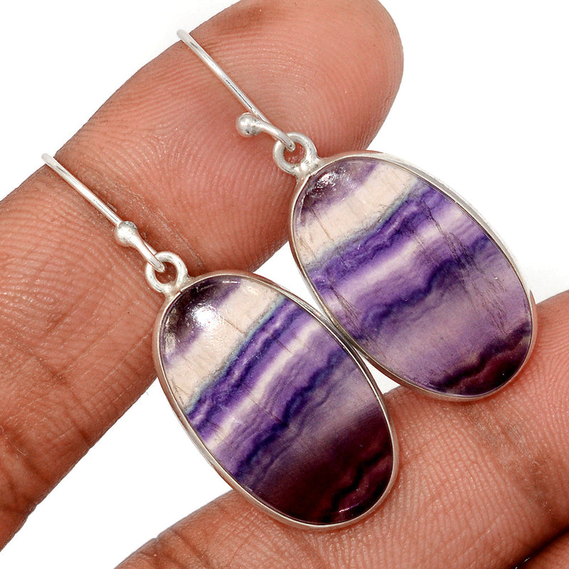 1.6" Lip Setting - Rainbow Fluorite Earrings - MFCE233