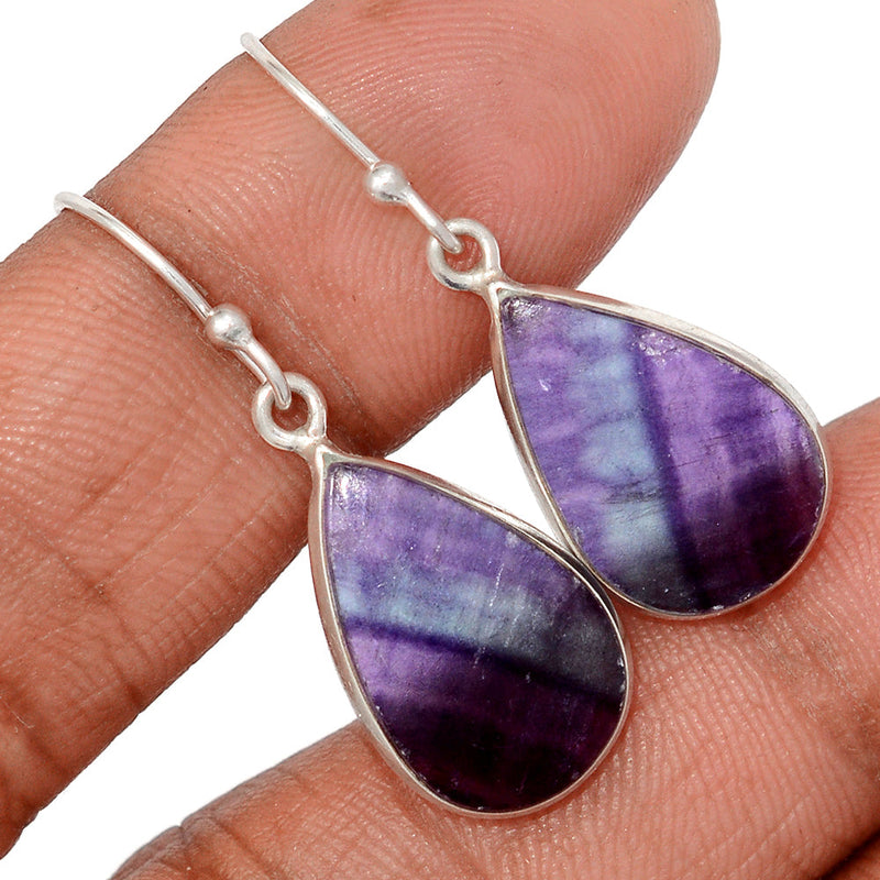 1.5" Lip Setting - Rainbow Fluorite Earrings - MFCE236