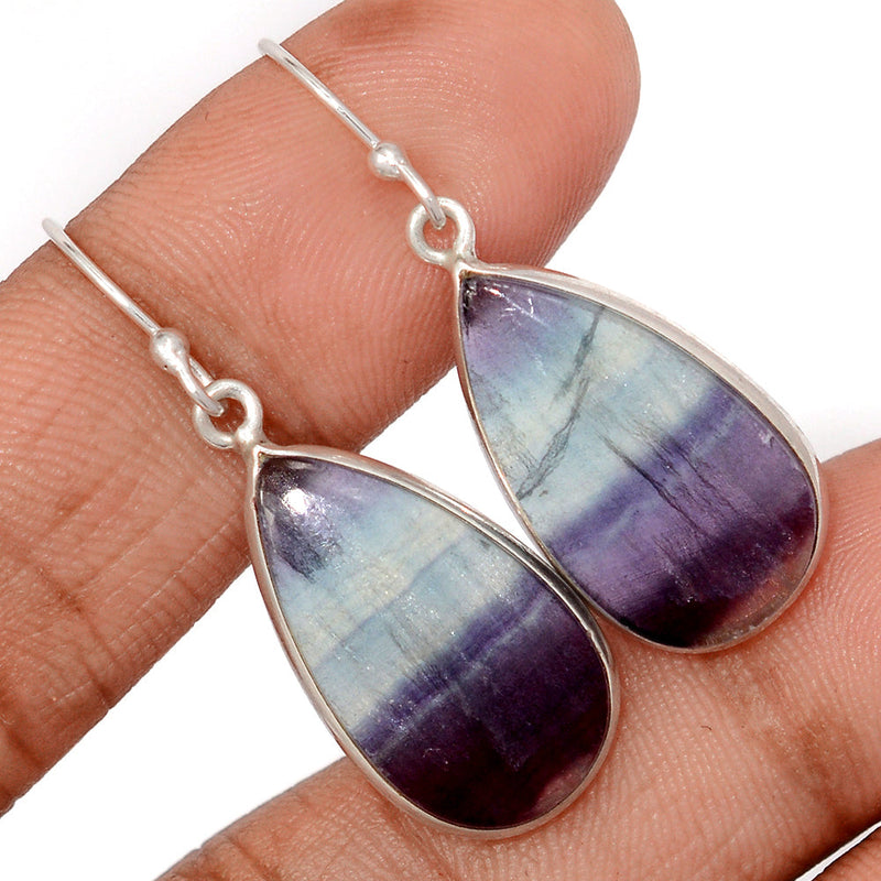 1.6" Lip Setting - Rainbow Fluorite Earrings - MFCE240