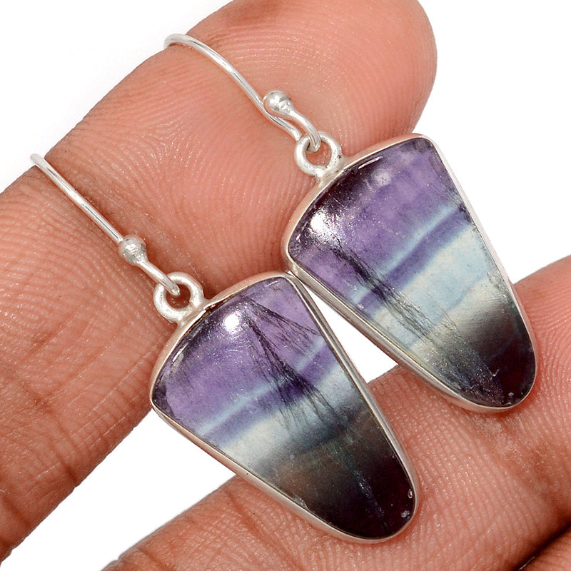 1.5" Lip Setting - Rainbow Fluorite Earrings - MFCE244