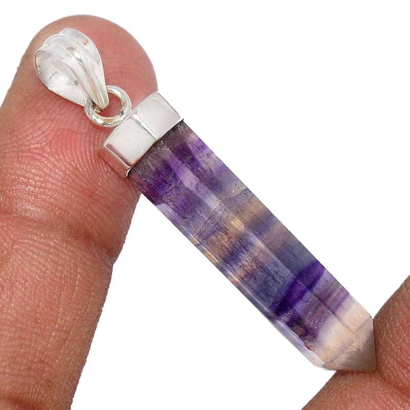 1.7" Point - Rainbow Fluorite Pendants - MFCP1689