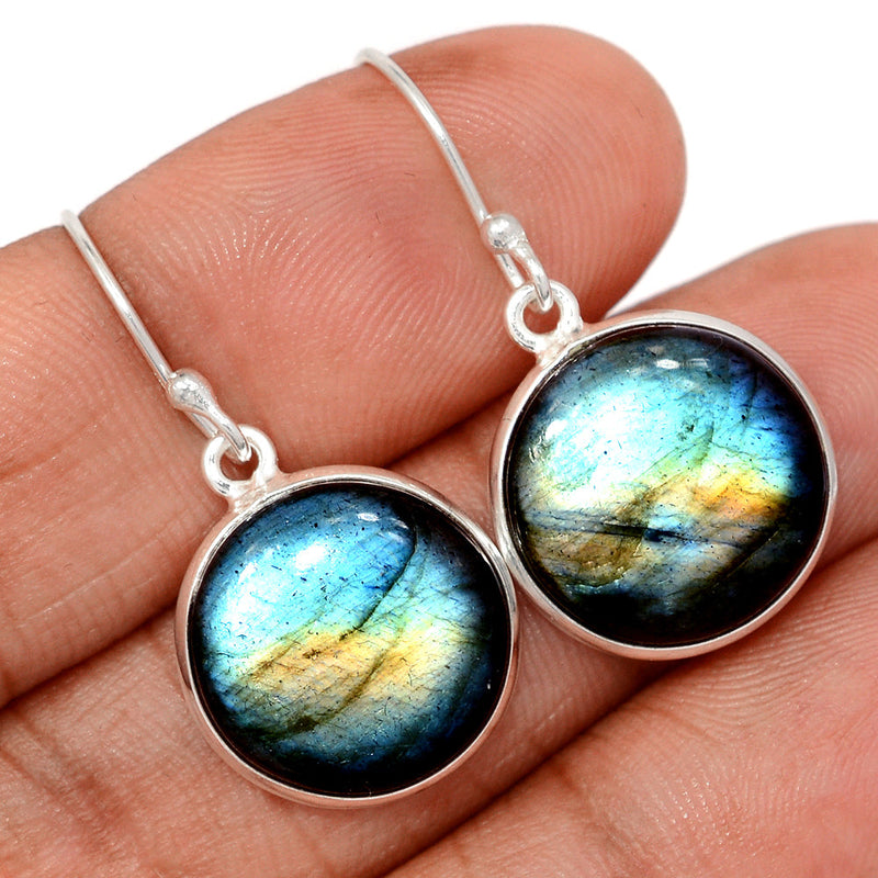 1.3" Multi Fire Labradorite Earrings - MFLE188