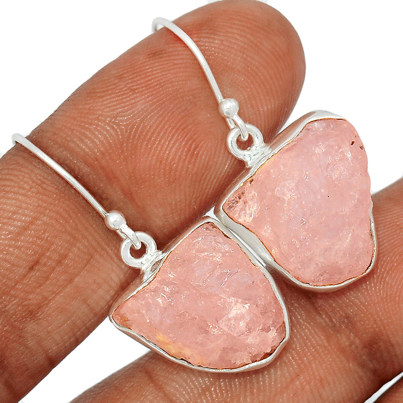 1.3" Morganite Rough Earrings - MGNE457