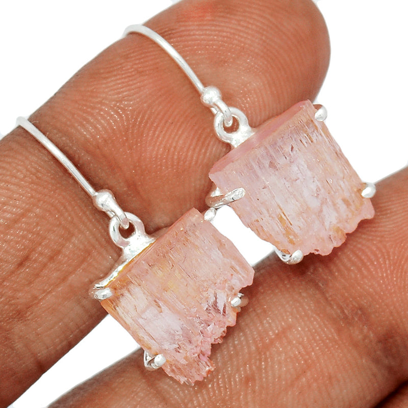 1.1" Claw - Morganite Rough Earrings - MGNE459