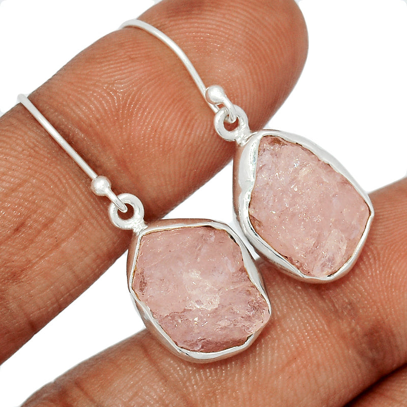 1.3" Claw - Morganite Rough Earrings - MGNE460