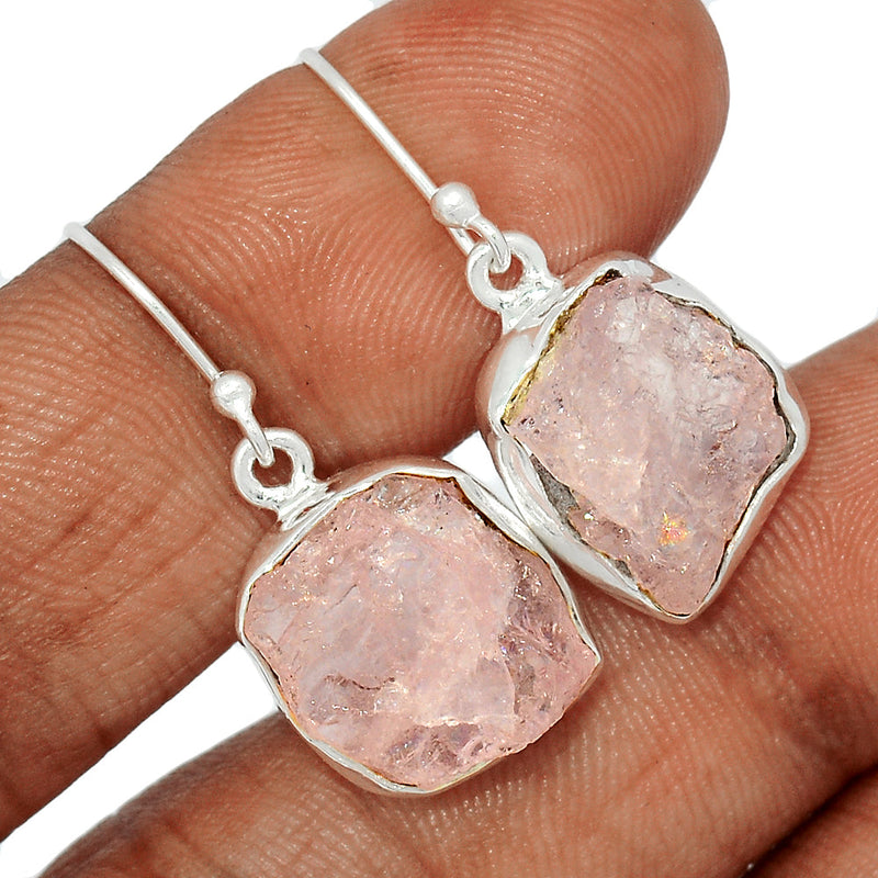 1.2" Morganite Rough Earrings - MGNE461