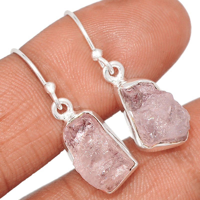 1.2" Morganite Rough Earrings - MGNE511
