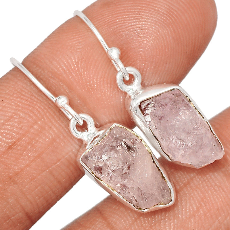 1.2" Morganite Rough Earrings - MGNE514