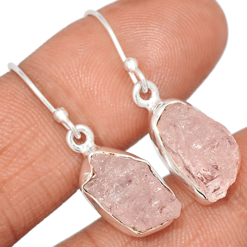 1.2" Morganite Rough Earrings - MGNE516