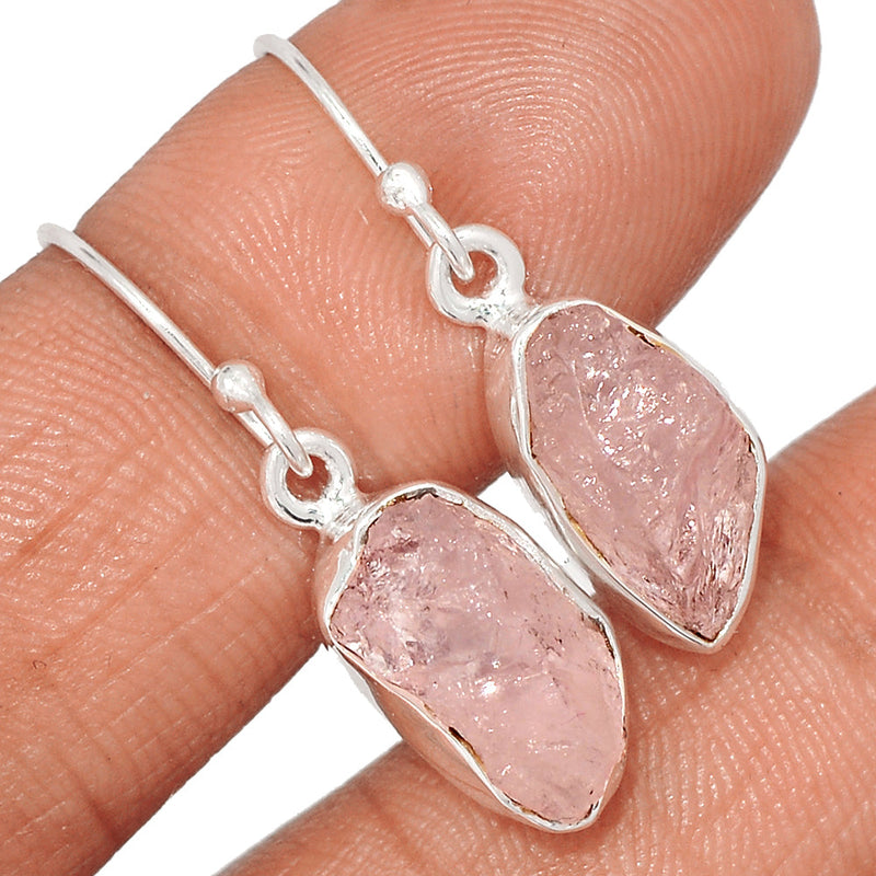 1.2" Morganite Rough Earrings - MGNE523