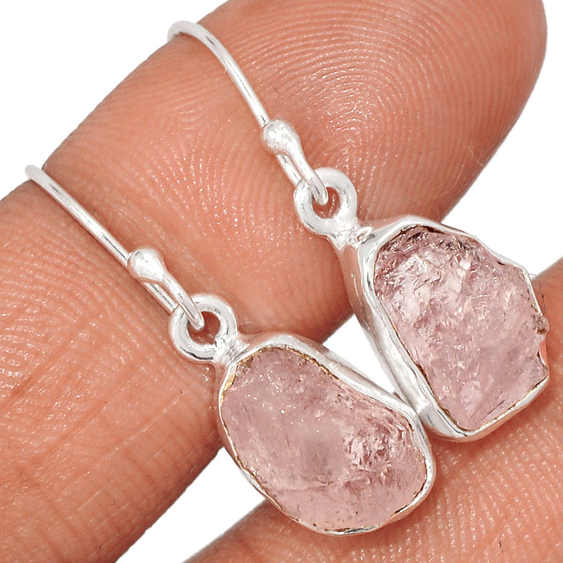 1.2" Morganite Rough Earrings - MGNE532
