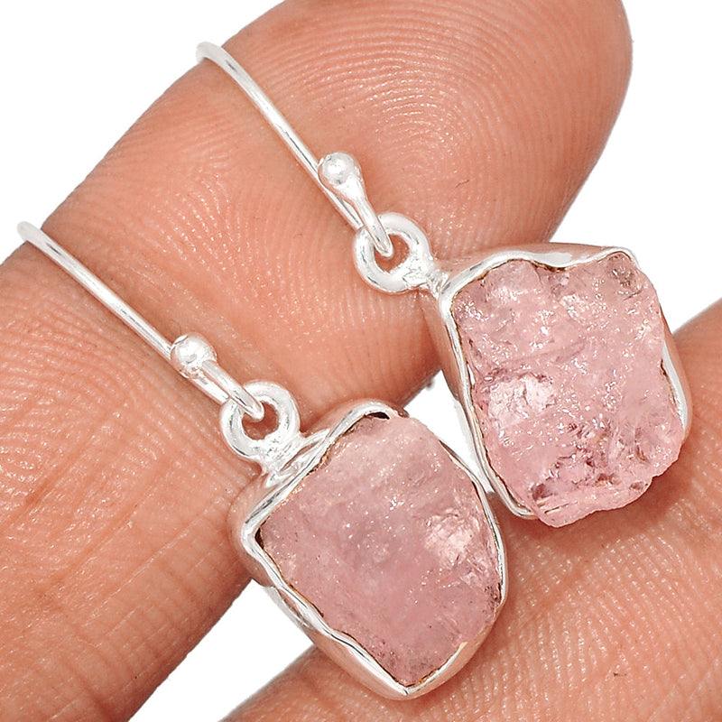 1.2" Morganite Rough Earrings - MGNE535