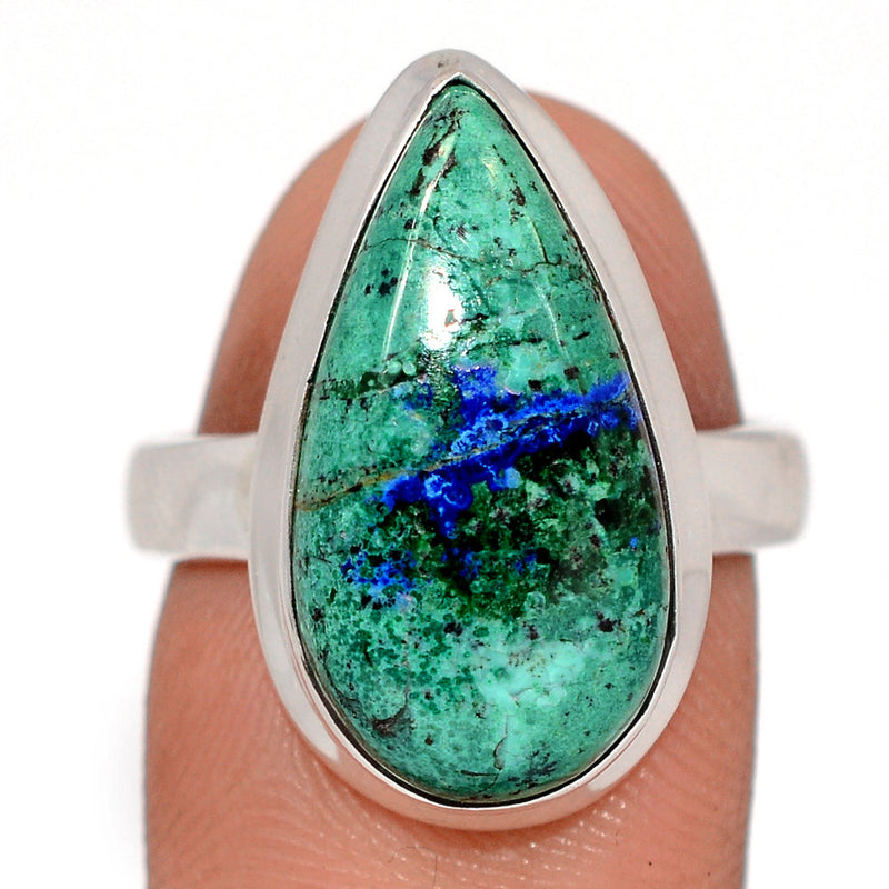 Azurite In Malachite Ring - MIAR665