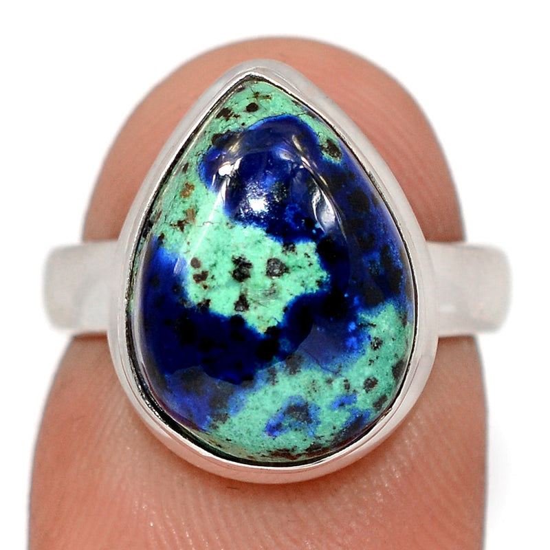 Azurite In Malachite Ring - MIAR675
