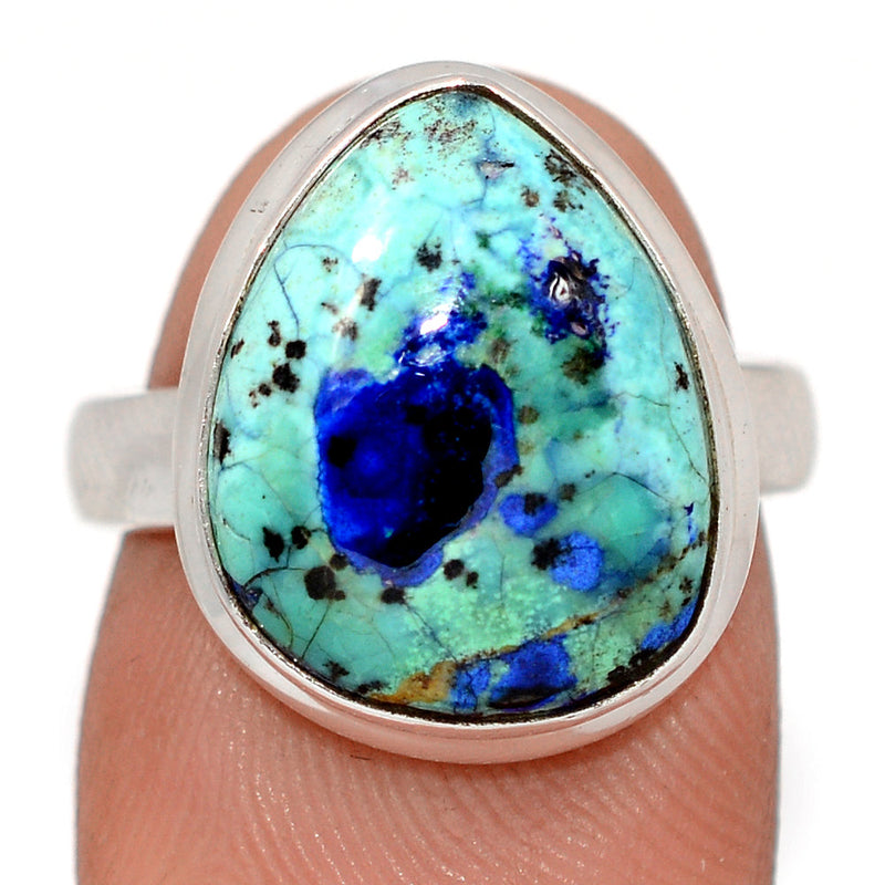 Azurite In Malachite Ring - MIAR676