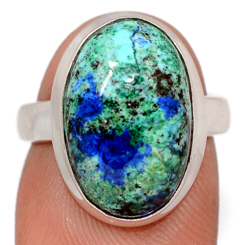 Azurite In Malachite Ring - MIAR684