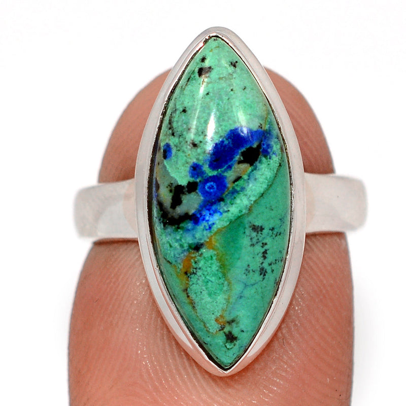 Azurite In Malachite Ring - MIAR686