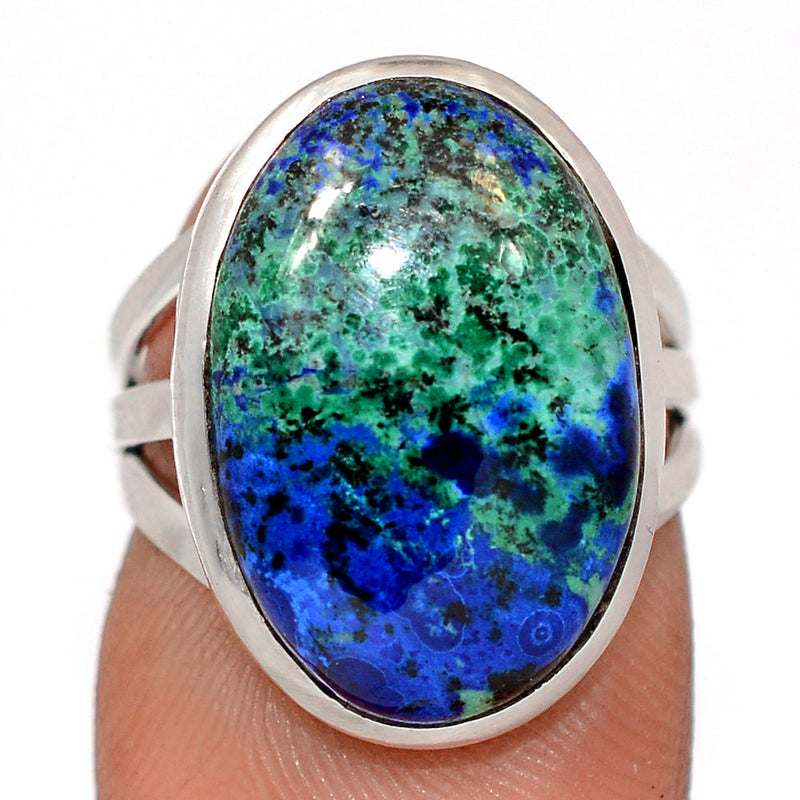 Azurite In Malachite Ring - MIAR689
