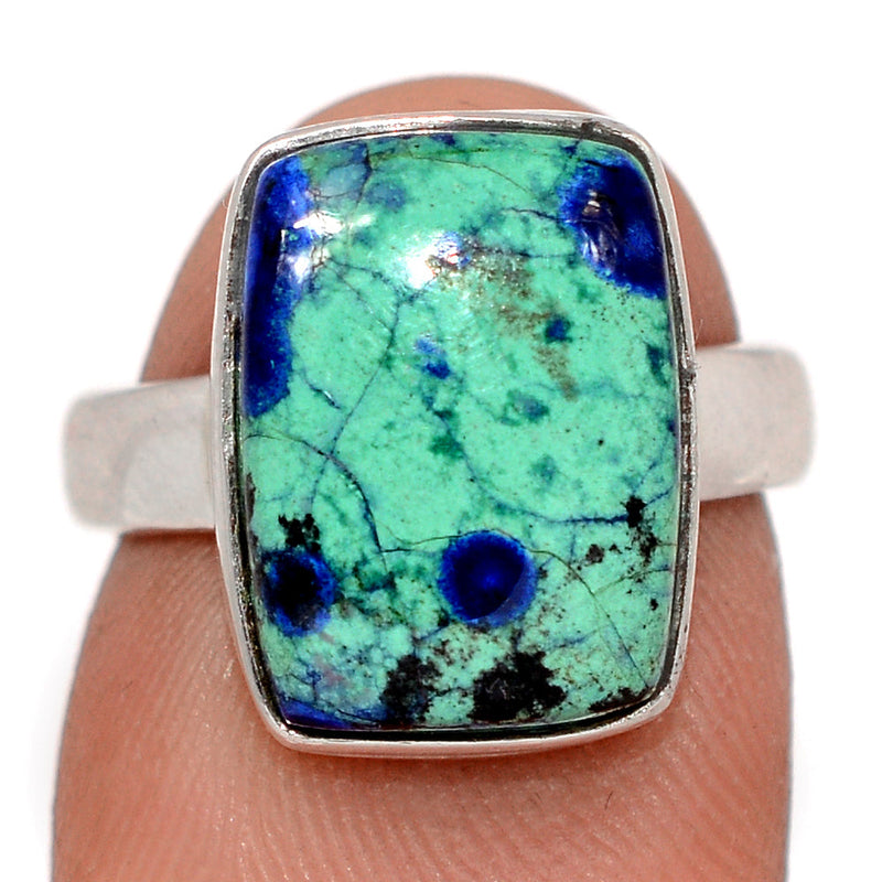 Azurite In Malachite Ring - MIAR691