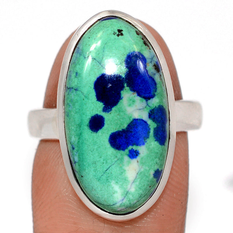 Azurite In Malachite Ring - MIAR693