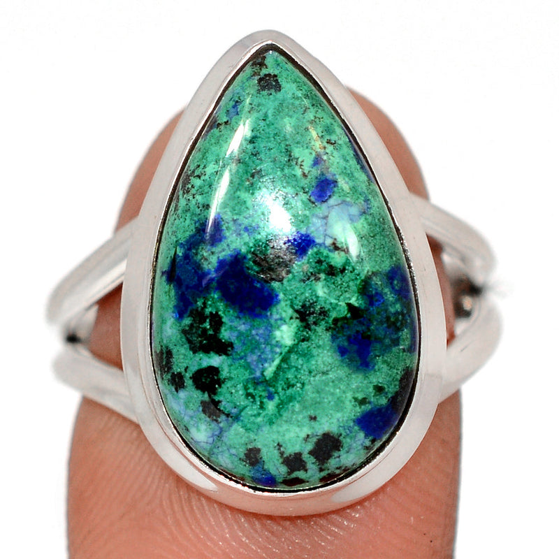 Azurite In Malachite Ring - MIAR695