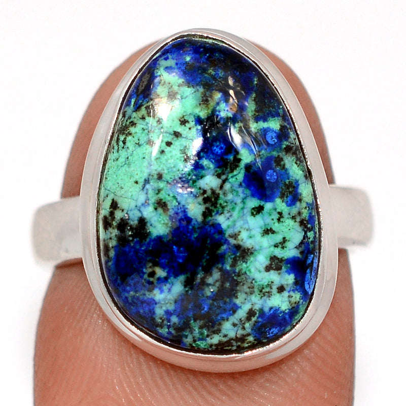 Azurite In Malachite Ring - MIAR696
