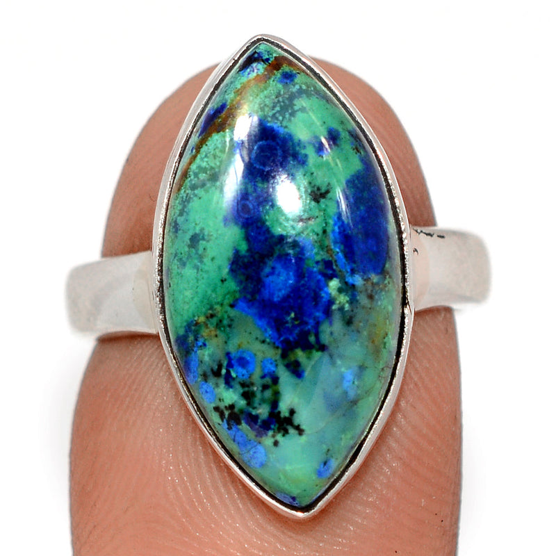Azurite In Malachite Ring - MIAR697