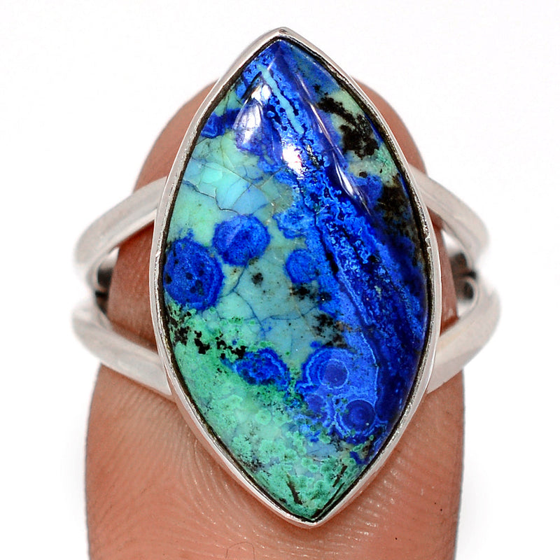 Azurite In Malachite Ring - MIAR698