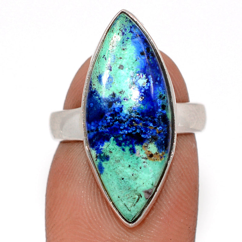 Azurite In Malachite Ring - MIAR702