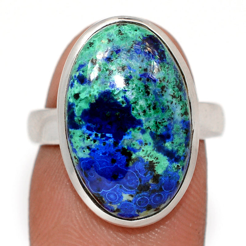 Azurite In Malachite Ring - MIAR707