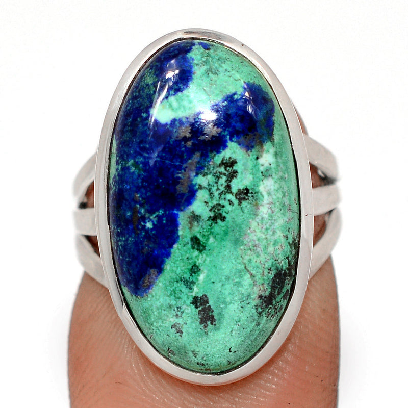 Azurite In Malachite Ring - MIAR713