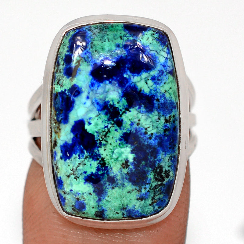 Azurite In Malachite Ring - MIAR714