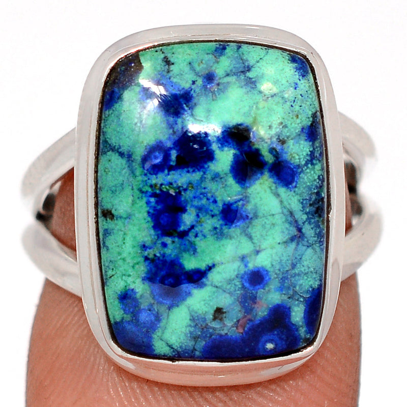 Azurite In Malachite Ring - MIAR716