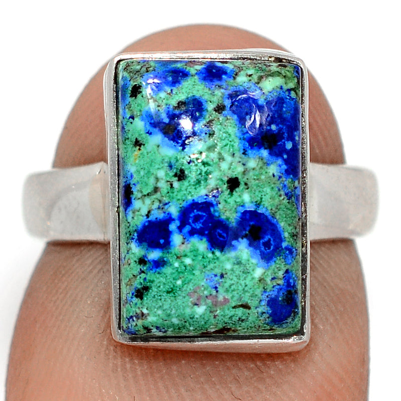 Azurite In Malachite Ring - MIAR722
