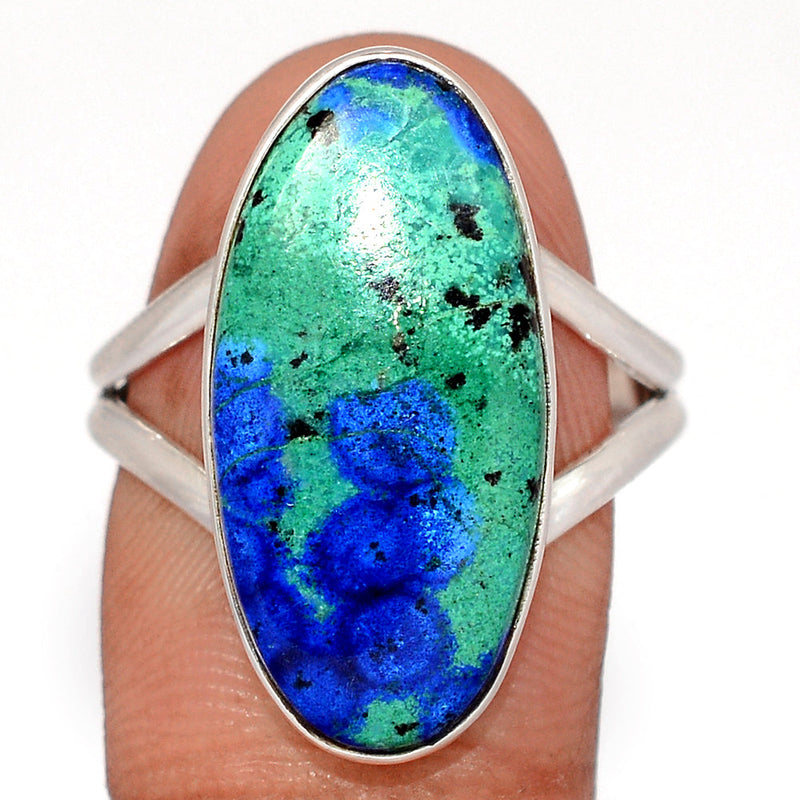 Azurite In Malachite Ring - MIAR727